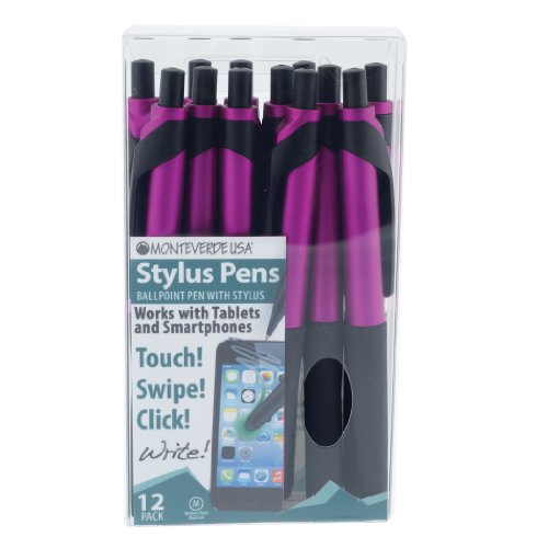 Stylos à bille connectés Monteverde MV36173 avec stylet intégré pour écran tactile x12