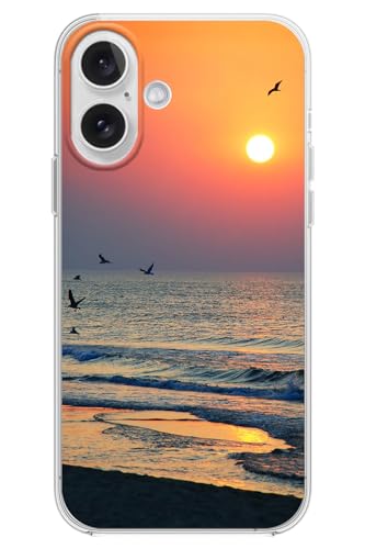 Blingy's for iPhone 17 Case, Fun Sunset Beach Pattern Ocean Landscape Nature Scenic Design Soft TPU Protective Case 6.3 inch (Sunset Beach)