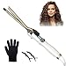 Rizador de Pelo Mini Diámetro 9MM, AIMERVO Tenacilla Ultra Fina Profesional para Ricitos Afro, Planchas con Pantalla LCD, 11 Ajustes de Temperatura de 110 a 210 °C, Revestimiento de Ceramic-Toumaline