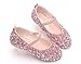 Girls Classic Slip on Mary Jane Ballet Flats Glitter Wedding Party Bridesmaids Flower Girl Princess Dress Shoes for Kid Toddler (Pink, Numeric 13)