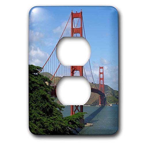 Cubierta de salida de 2 enchufes con diseño del Golden Gate San Francisco 3dRose 2