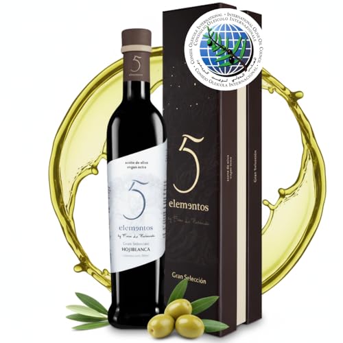 5 Elementos Gran Selección Aceite de Oliva Virgen Extra Hojiblanca 500ml | Premio Mejor AOVE Mario Solinas Pequeños Productores 2025 | Extracción en Frío (Con Estuche)