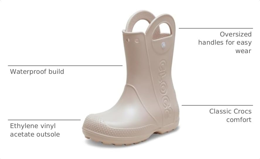 Image of Crocs Kids' Handle It Rain Boots | Waterproof Slip On Shoes | Kids' Rain Boots