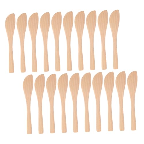 LIFKOME 30 pièces Lot de Spatules Bois Multifonctions pour Tartinage Beurre Fromage Cuillères Ergonomiques pour Manipulation Raviolis Pâtisseries et Sandwichs