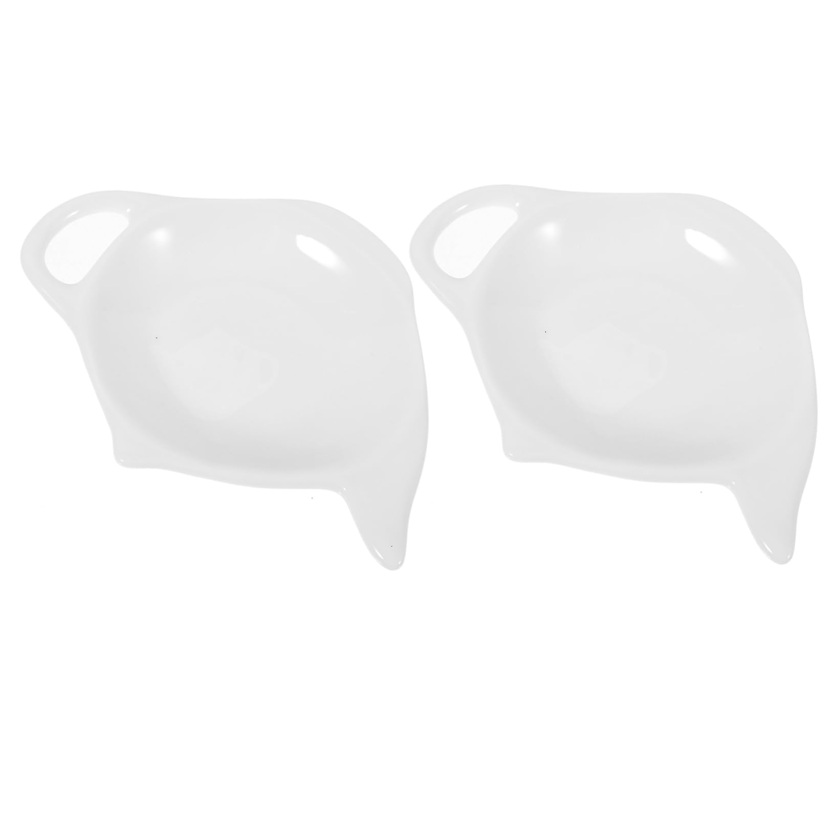 SHOWERORO 2pcs Ceramic Tea Bag Holders Multifunctional for Tea Bags Sauces and Dips Elegant Teapot Shape for Home Office and Tearoom Use