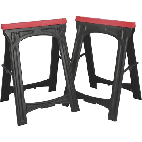 Plastic Foldable Sawhorses 1 Pair 700-Lb. Total Capacity