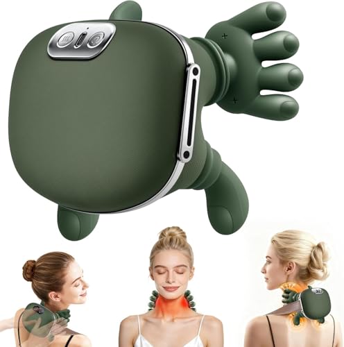 4D Nackenmassagegerät mit Wärme, Elektrisches Shiatsu Massagegerät mit 3 Intensitätsstufen und 2 Heizstufen, USB SchultermassagegeräT für Nacken und Schultern, Lindert Muskelverspannungen und Ermüdung