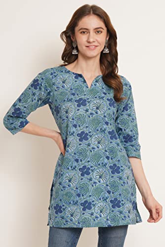 Image of COTLAND Fashions Jaipuri Cotton Printed Short Kurti for Women