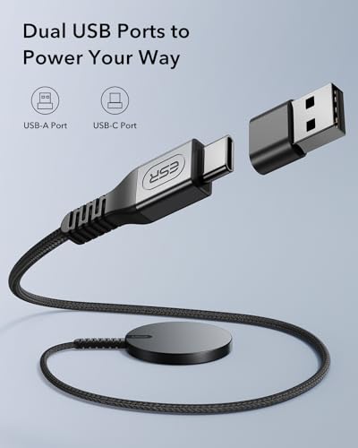 Image of ESR Magsafe Charger for iPhone, Wireless Charger Compatible with iPhone 17 /16 /15 /14 /13 /12 Series, AirPods 4 /3 /AirPods Pro, Black