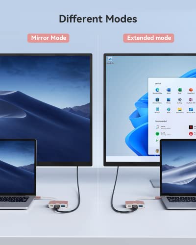 Image of vilcome USB C to HDMI Adapter【4K@60HZ】, HDMI to USB C Adapter Multiport with USB Type C PD & USB 3.0 Port, Compatible for MacBook Pro /Air, iPad Pro /Air, Dell XPS, iPhone 15 Pro /Max, Android (Rose)