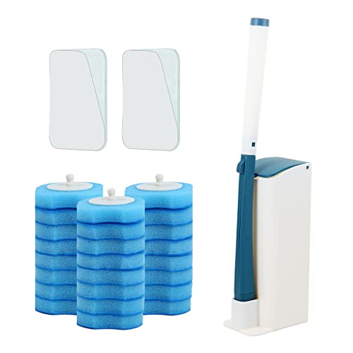 Mu Mianhua Kit de Varita de Inodoro con Sistema de Limpieza con Cabezales de Recambio, Escobilla...