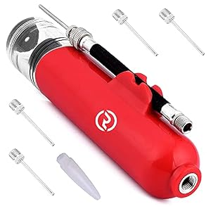 Ball Pump and 5 Needles – Air Pump for Balls, Basketball, Soccer, Volleyball, Football, Sport Ball – Hand Pump for…