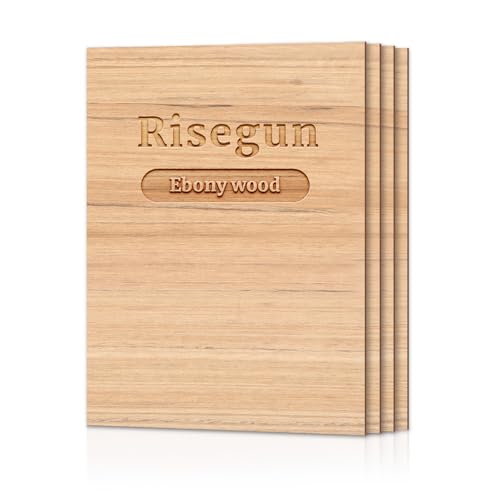 Risegun Lot de 4 plaques de contreplaqué A4, 297 mm x 215 mm x 3 mm (+/- 0,2 mm), plaque de contreplaqué pour bricolage, artisanat, bois, mini maison, bateau, avion