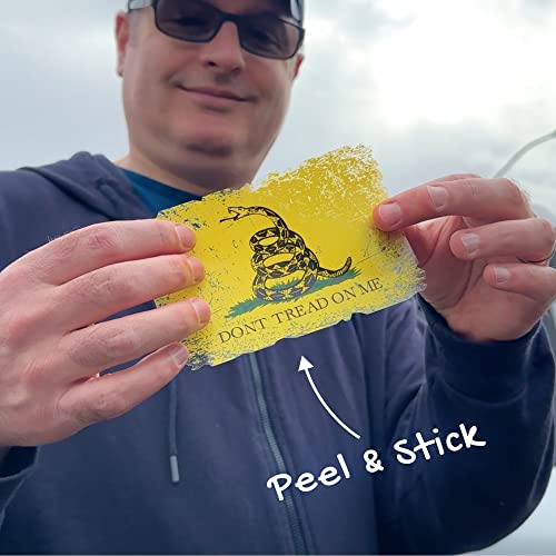 Stickios Dont Tread On Me Sticker - Gadsden Flag Stickers For Cars, Trucks & Windows - Patriotic American Flag Decal - Yellow Vinyl Rattlesnake Don't Tread On Me Decals For Vehicles (5.4X3.6" Large) #TOP1