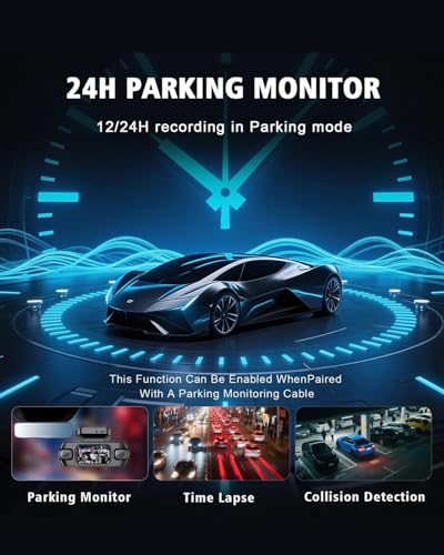 Image of 4 Channel Dash Cam Front and Rear 4K 360View Dash Camera for Cars with GPS, G-Sensor, 5G WiFi, Loop Recording, App Control, 8 Lamps IR Night Vision, 24 /7 Parking Mode, 128G Card
