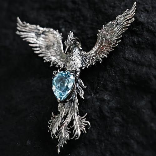 Pendentif phénix en argent symbole de renaissance et talisman unique - 5