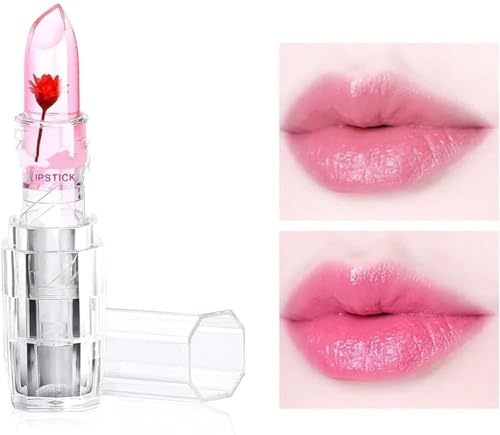 Image of Flower LipGloss Transfer-Proof Matte Lipstick Set, Waterproof, Long Lasting, Pink Shade, Transparent Smooth, Non-Stick, Professional- Pack Of 1Pc