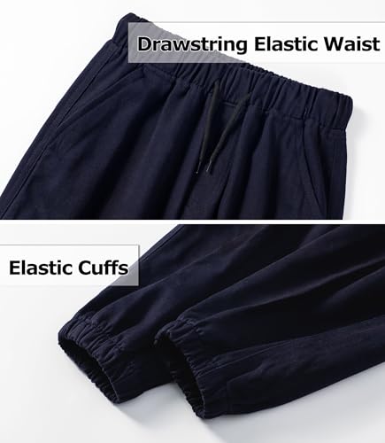 Image of TLAENSON Boys Cargo Joggers Pants Elastic Waist Casual Jogging Trousers Bottom for Kids 6-16 Years