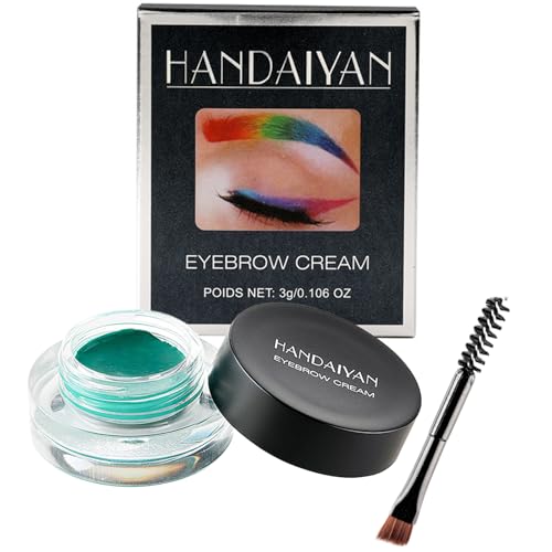 Pomata per sopracciglia, gel impermeabile per sopracciglia, pomata per sopracciglia, a lunga durata, per sopracciglia verde denso e naturale