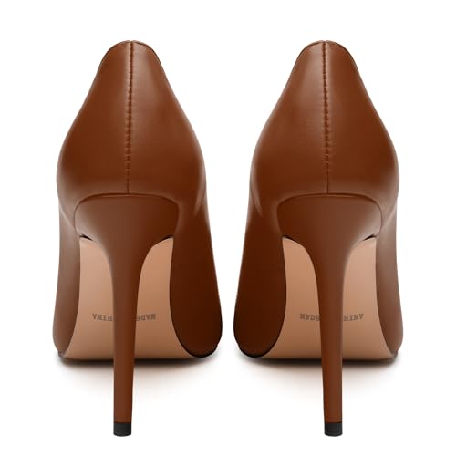 MODENCOCO Women's High Heel Pumps Elegant Stiletto Heels Sexy Closed Pointed Toe Heels Classic Comfortable Slip-On Dress Shoes for Party Wedding Prom Office 4 Inch4