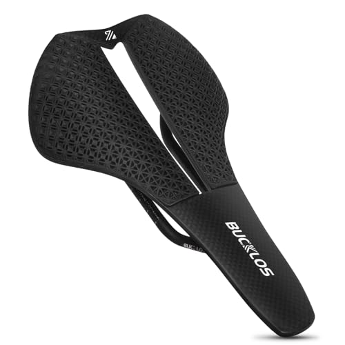 BUCKLOS U-PEFA S9100 3D Printed Bike Saddle Road Bike Mountain Bike Seat Cushion，Full Carbon Fiber Mountain Bike Bicycle Saddle - Support Road MTB BMX and Gravel Bike
