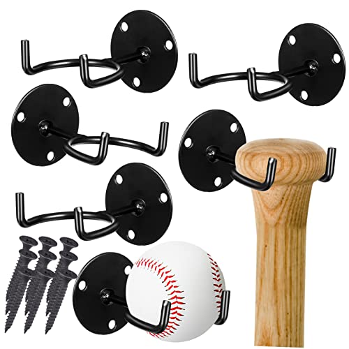 KOMBIUDA 6 Pack Baseball Bat Holders Wall Mount Rack Bat Storage Decor Display Holder