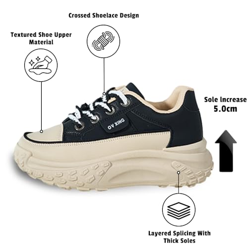 Women's Sports Shoes, Fashionable Lace Up Casual Shoes, Essential for Travel and Daily Life4
