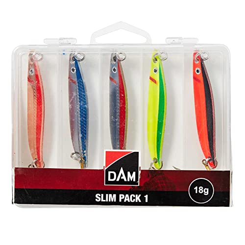 Señuelos duros DAM Slim Pack con caja de 5 piezas de 26g para pesca