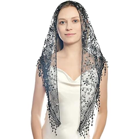 Dreieckiger Spitzenschleier Mantilla Kathedrale Kopfbedeckung Kapelle Schleier Cover