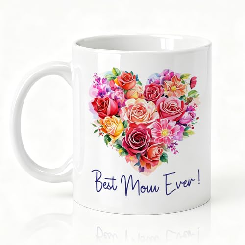 Taza de Cerámica Blanca 11 oz con Diseño Floral miniatura 1