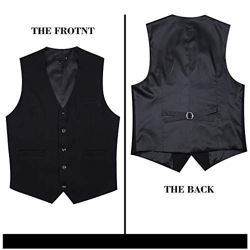 Enlision Men's Suit Vest Business Formal Dress Waistcoat Solid Color Vest For Suit Or Tuxedo #TOP4
