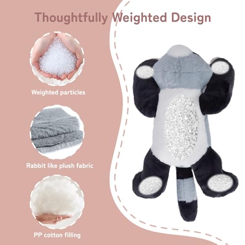 Image of Niuniu Daddy 25 inch 5lb Raccoon Weighted Stuffed Animal forKids and Adults, Soft Sensory Plush Body Pillow for Calming Support, Large Animal Toy for Everyday Comfort
