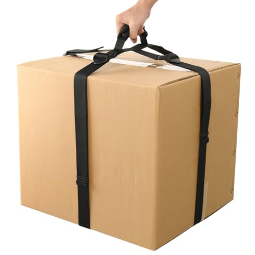 Cosmos Box Carrying Strap with Handle, 126 Inch Heavy Duty Handheld Belt for Moving and Lifting Heavy Objects, Adjustable Cross Style Moving Straps for Luggage Cases Groceries Appliances