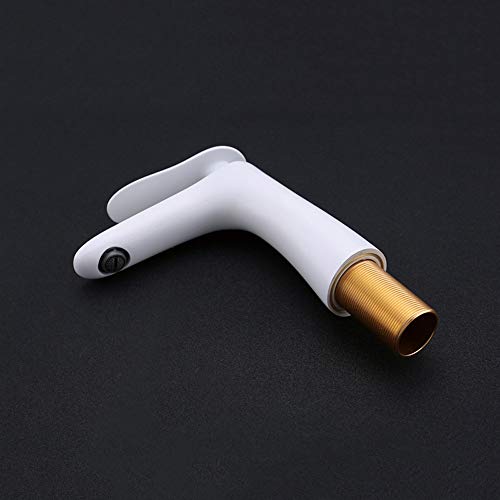 Robinet d'eau lavabo monotrou blanc anti-calcaire pour vasque haute - 4
