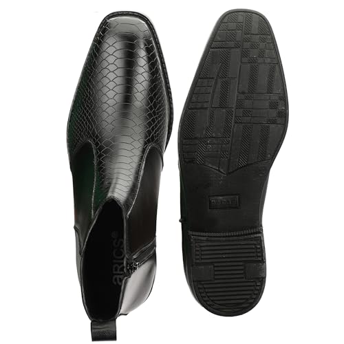 Image of HERMIZ Men's Chelsea Boots | Handcrafted | High Ankle Boot| Comfortable Formal Office Casual Wear Shoes