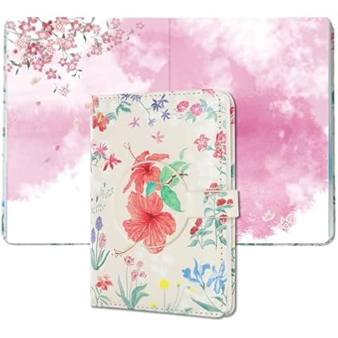 SIIXU Colorful Pocket Notebook A6 - Floral Theme with Unique Flower Illustrations, Vegan Leather, Small Size for Women, Ideal for Journaling, Notes, and Travel Cover