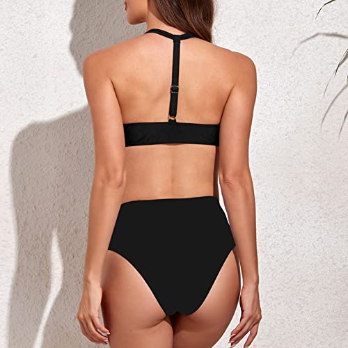 HUIOP Conjunto de biquíni feminino biquíni com estampa de leopardo de duas peças roupas de banho,2 p