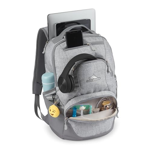 Image of High Sierra Swoop SG Backpack, Travel or Work Laptop Bookbag with Drop Protection Pocket, and Tablet Sleeve, One Size, Silver Heather