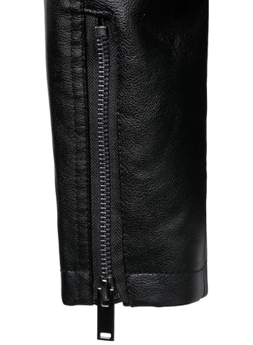 HOOD CREW Faux Leather Motorcycle Jacket