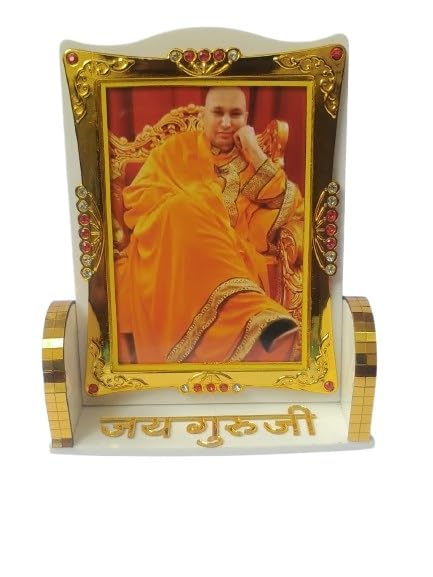 Image of Guru Ji CAR SWAROOP Dashboard Shukrana Guru Ji Home Decor,Office Table (Guruji Face) Desktop and Workplace (Off White)