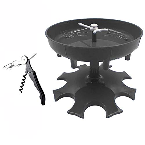 8 Shot Glass Dispenser, Bar Glass Dispenser Wine Dispenser for Party Dispenser with Rotating Stick and Bottle Opener