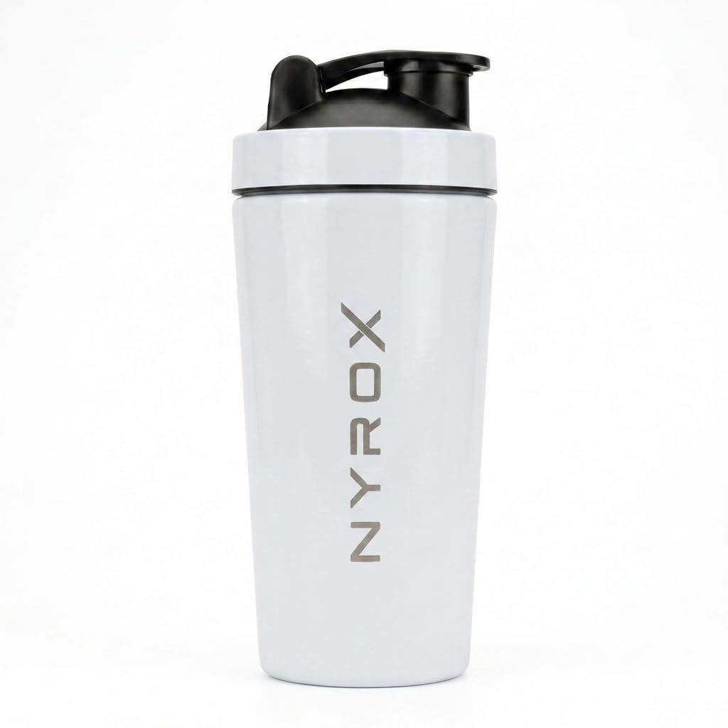 NYROX Stainless Steel Gym Shaker Bottle Shaker Bottles for Protein Shake 100% Leakproof Guarantee Protein Shaker Sipper Bottle Pre Workout Steel Shaker With Measurement 750 ml-image-18
