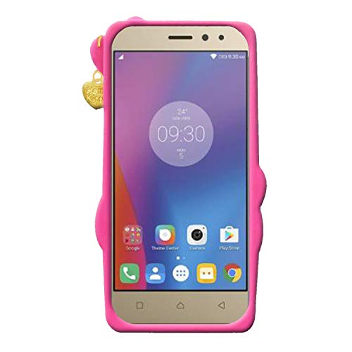 Image of Unirock Hello Kitty Back Case Cover for Lenovo K6 Power| 3D Cute Hello Kitty Case |Soft Silicone Rubber Back Cover with Pendant Kitty Cover for Lenovo K6 Power (Pink)