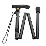 Muleta Plegable,ANGGREK Muleta Plegable De 5 Secciones Para Adultos Bastón Ergonómico Estable Ligero Para Ancianos...
