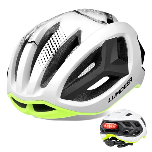 LUMDEER Adult Bike Helmet for Men and Women-Magnetic Taillight, Magnetic Clasps, Lightweight Shockproof, CPSC Safety Certified for Aerodynamic Road Cycling, Mountain Biking & Cyclocross Helmet