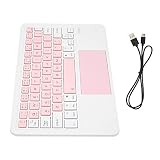 Naroote Teclado Inalámbrico Ligero Portátil Recargable (Pink White)
