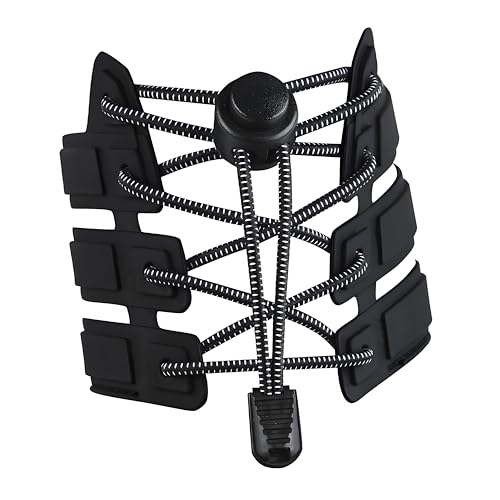 No Tie Shoelaces Black - Elastic Slip-Proof Laces for Sneakers & Boots, 120cm Adjustable StretchLace with Locking Clips - Fall Prevention for Kids, Seniors & Athletes