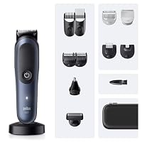 Braun Multigroom All-in-One Series 7, 13-in-1 Trimmer-Set 7, AIO7565, Blau - Barttrimmer, Nasenhaartrimmer, Haarschneidemaschine für Gesicht, Kopf und Körper, 14 Längen, 120 Min. Akku, Wasserdicht – Ansicht 7