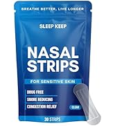 Extra Strength Nasal Strips for Snoring &amp; Better Sleep – Breathable Nose Strips for Breathing Rel...