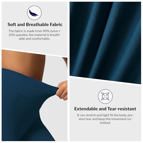 IUHGNEHS Women's Scrunch Butt Lifting Leggings High Waisted Seamless Tummy Control Workout Yoga Pants,Navy Blue X-Large — view 4